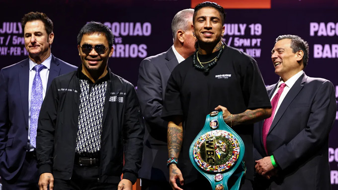 Pacquiao will confront Barrios (right)