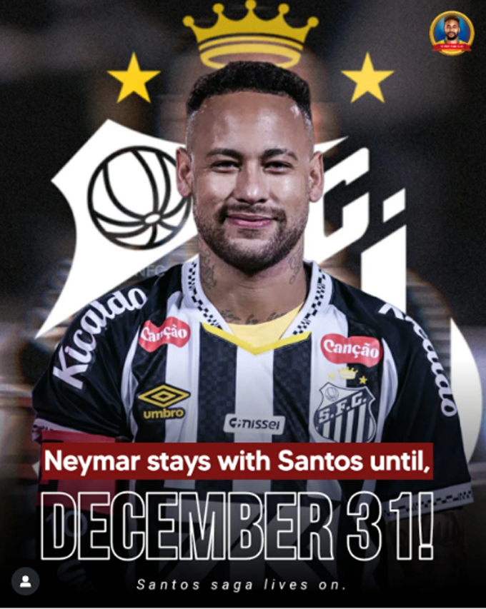 Neymar will stay at Santos until the end of December 2025