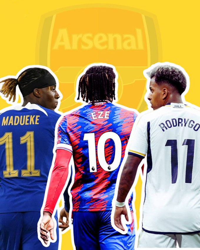 Winger players are in the sights of the Gunners (left): Madueke, Eze and Rodrygo