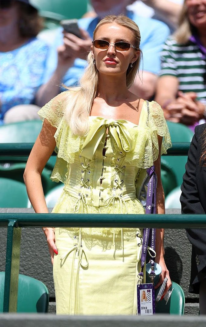 Fritz's girlfriend Morgan Ridle attracted a lot of attention in the stands