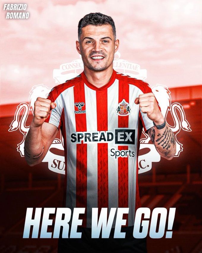 Xhaka reached an agreement to join Sunderland
