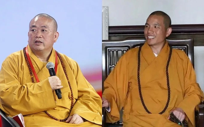 Zen master Thich An Lac (right) has been appointed as a new abbot of Shaolin instead of Thich Vinh Tin