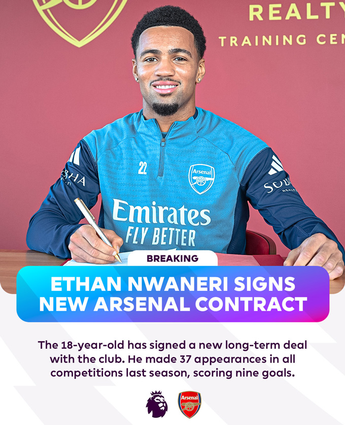 Nwaneri stays at Arsenal until 2030