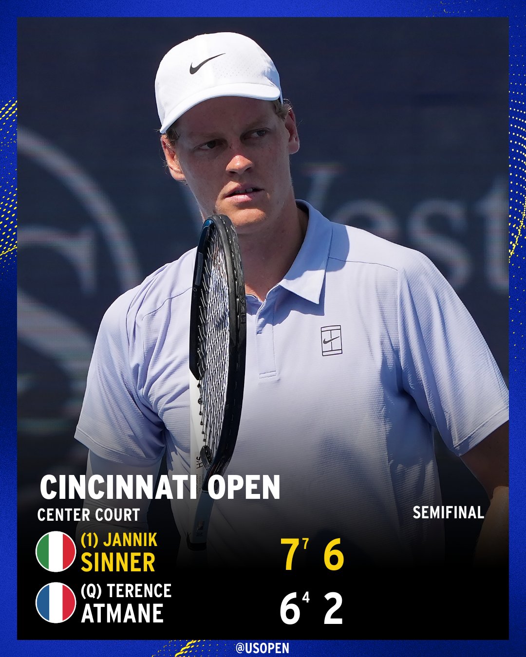 Jannik Sinner does not have many difficulties to reach the final of Cincinnati