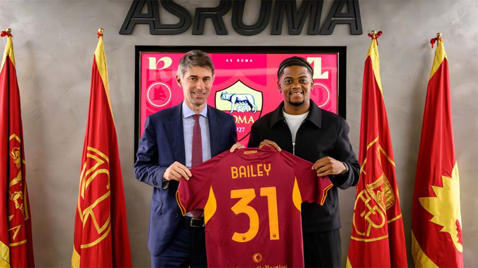 Bailey joined AS Roma on loan