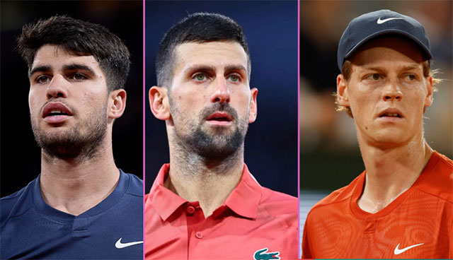 Djokovic (middle) is currently only in the 7th in the world