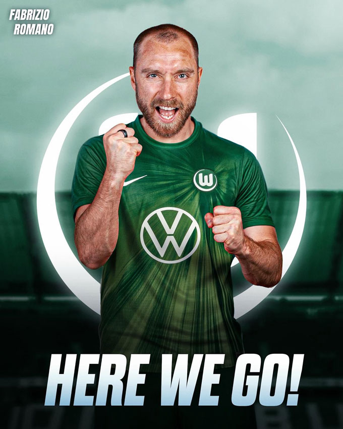 Romano confirmed that Eriksen reached the agreement to join Wolfsburg