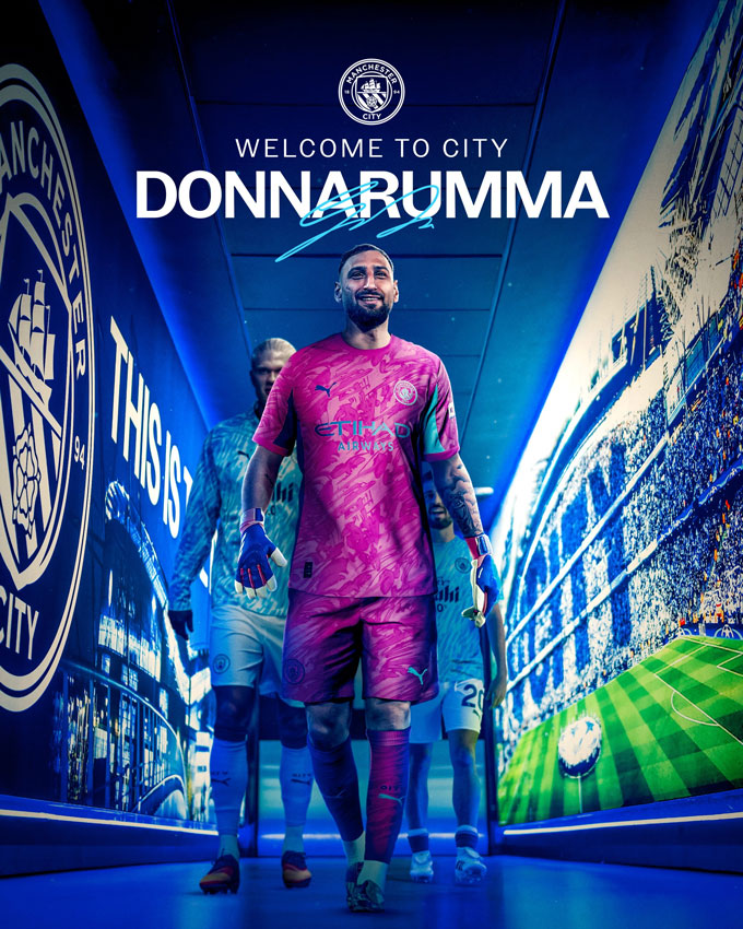 Home Man City announced rookie Donnarumma