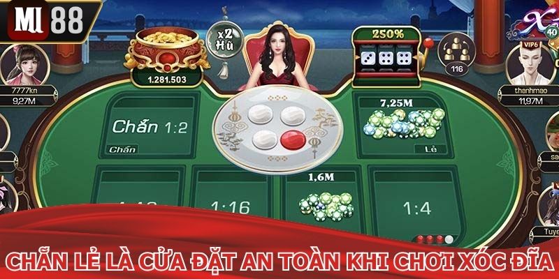 Chẵn lẻ là cửa đặt an toàn khi chơi xóc đĩa